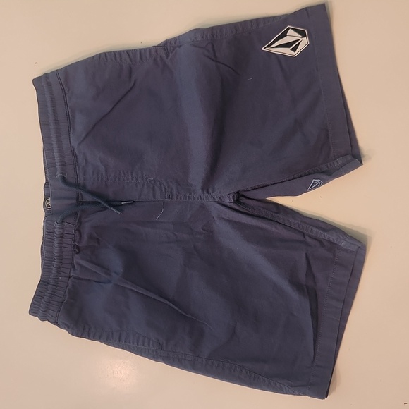 Volcom Blue Elastic Waist Shorrs Medium 10 - Picture 1 of 5